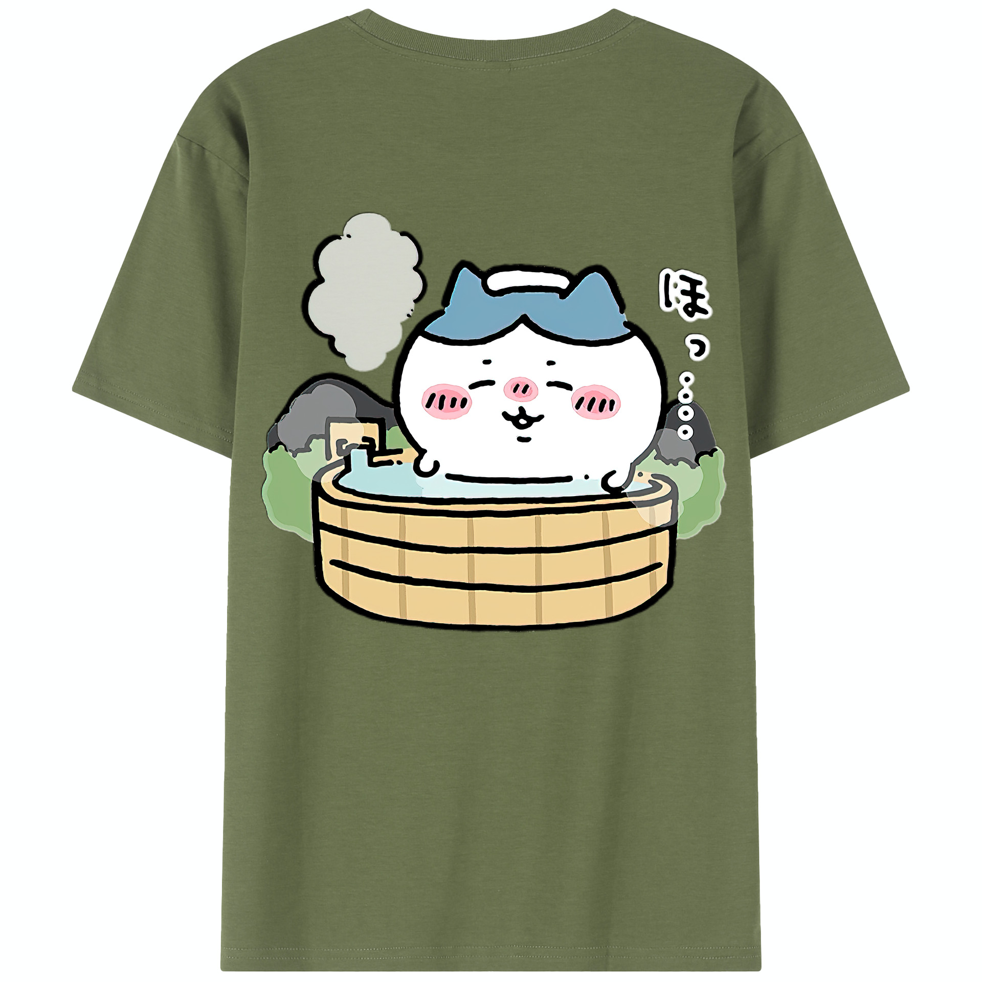 （画像用） ちいかわ ハチワレ Chii-kawa hachiware 綿100％半袖Tシャツ（背面プリント）